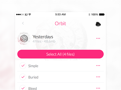 Orbit: Item Selection minimal orbit pink planet space ui web app