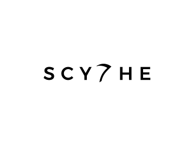 Scythe Blade Logo Concept blade concept logo mark sans-serif scythe typography