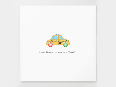 Happy Holiday from New York! car christmas christmas lights holiday card illustration new year new york taxi vector yellow yellow cab yellow taxi