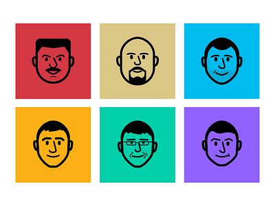 Teamwork avatar face icon illustration people team