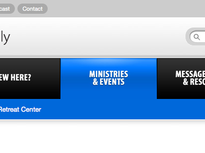 Ministries & Events blue church nav web