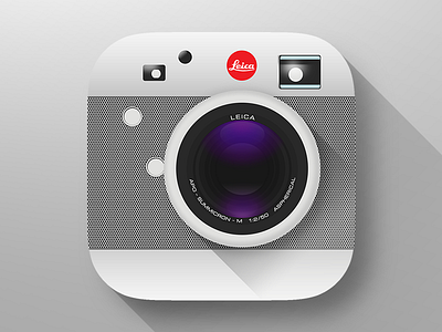 Leica M (RED) Camera Icon camera clean flat icon ios leica longshadow minimal