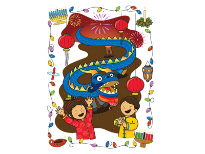 Winter Holidays - Chinese New Year book chinesenewyear holidays illustration winter