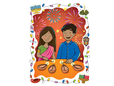 WInter Holidays - Diwali book diwali illustration winterholidays