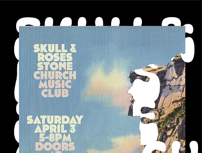 Skull & Roses gig poster band design gig poster graphic design grateful dead music poster design psychadelic retro trippy typography