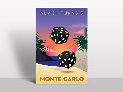 Slack Monte Carlo design flat illustration poster poster art vector