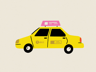 NYC Cab automobile car illustration nyc taxi taxi cab vehicle yellow cab yellow cab illustration