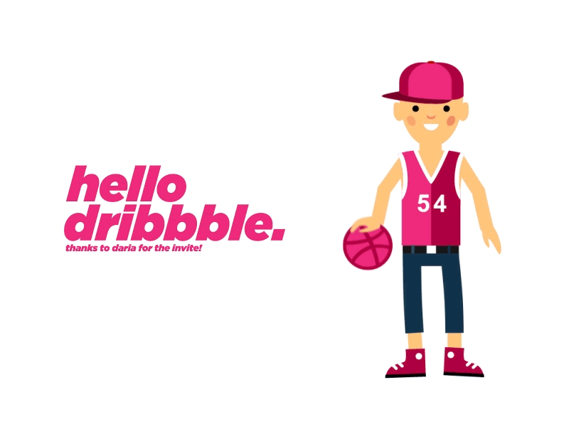 Hello Dribbble! after effects basketball debut illustrator rubberhose