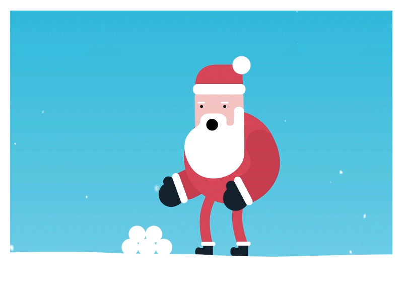Santa Snowball Shootout! after effects christmas motion graphics rubberhose santa snowball