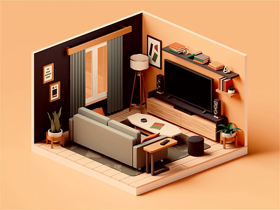 Living Room Animation 3d 3danimation 3dart 3dmodeling animation blender3d design illustration