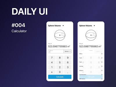 Volume Calculator app calculator dailyui design ui ux