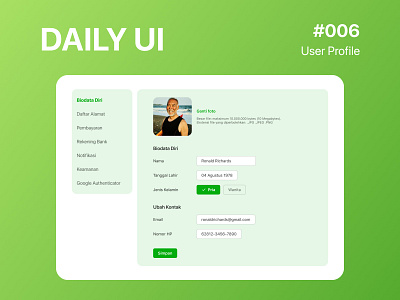 User Profile UI Design Website dailyui design profile ui user profile ux website