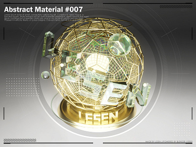 Abstract Material Practice 007 blender3d branding design glass golden material
