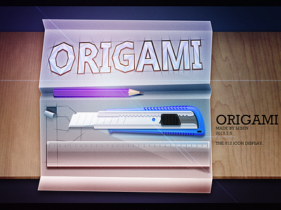 Origami art icon knife lesen origami pencil wooden