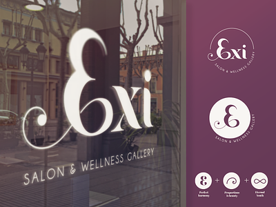 Exi Salon and Wellness Gallery beauty brand golden ratio hair salon logo perfect loop puertorico salon wellness logo