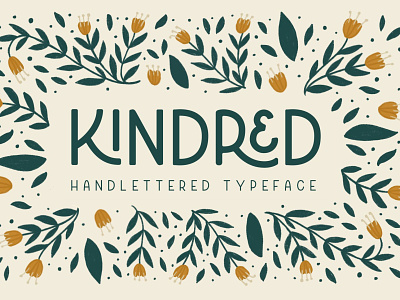 Kindred Handlettered Typeface alternative design floral flower flowers font font design handlettered handlettering illustration kindred ligature ligatures typography