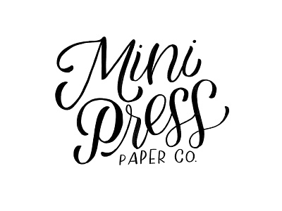 Mini Press Paper Co. Logo calligraphy design handlettered handlettering logo typography