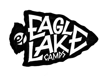 Camp Arrowhead arrowhead black white camp design handlettered handlettering illustration lake logo outdoor outdoor logo typography