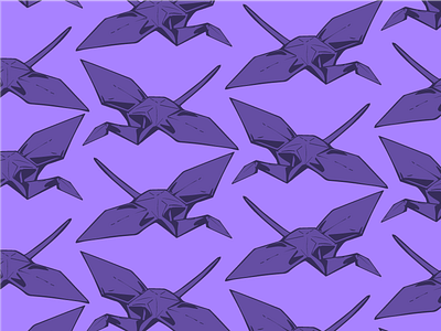 Purple Crane line art origami pantone 18 3838 pattern purple threadless ultra violet vector