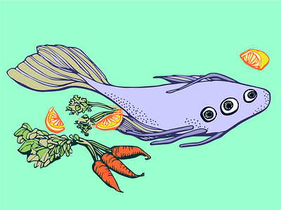 Sketchy Smörgåsbord clip art dinner fish hand drawn illustration line art vector