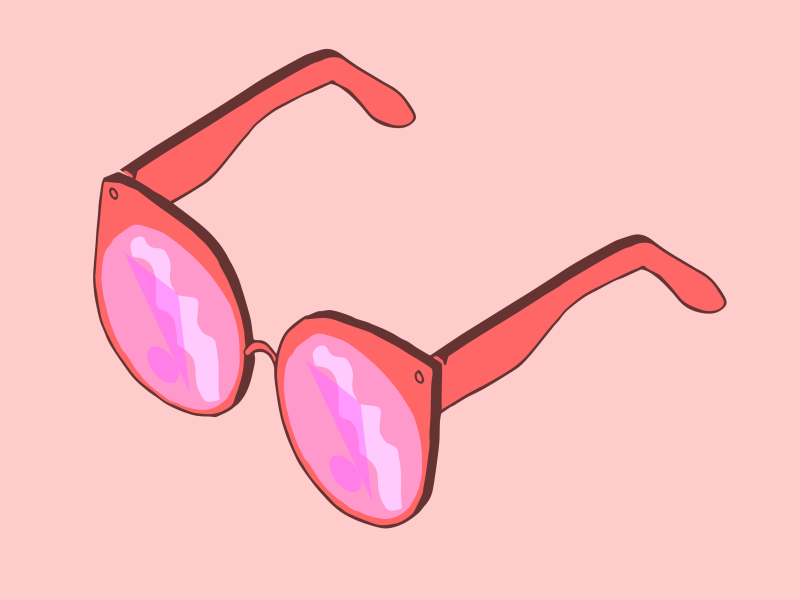 rose-colored glasses animation rose colored glasses sunglasses