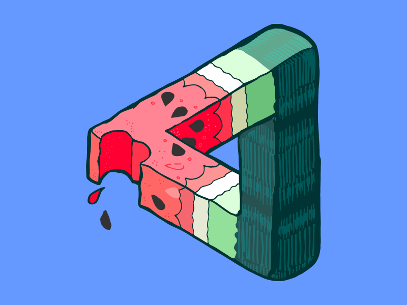 Juicy Geometry illustration watermelon food illustration fruit optical illusion impossible triangle penrose triangle geometry juicy