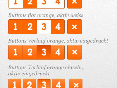 iOS App Button Overview buttons flat gradient graphic grey gui ios orange subtle pattern texture ui ux white
