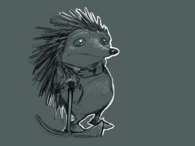 Farming Hedgehog Scribble doodle farmer illustration photoshop scribble sketch