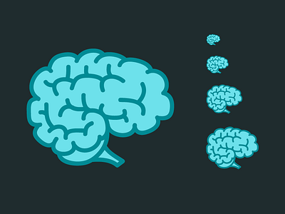 Brain Icon brain dark flat green icon small turqoise vector