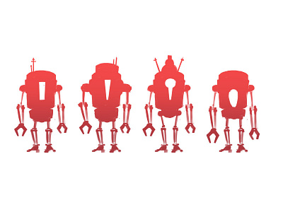 Robot Silhouettes character design concept art photoshop silhouettes