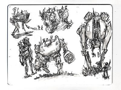 Sketchbook mechs conceptart marker mecha moleskine pen