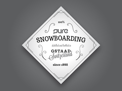 Sticker for a Snowboard Shop, Tequila Style bottled distilled packaging pure snowboarding sticker tequila vintage