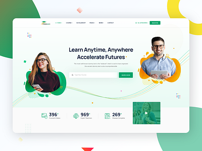 E-learning landing page creative ui ux