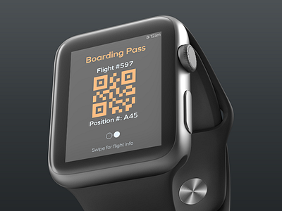 Flight Boarding Pass for Apple Watch apple watch boarding pass flight qr code ui ux ux design