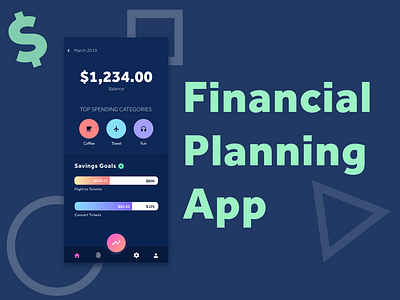 Financial Planning Mobile App adobexd app dark design financial fintech iphone mobile ui ux