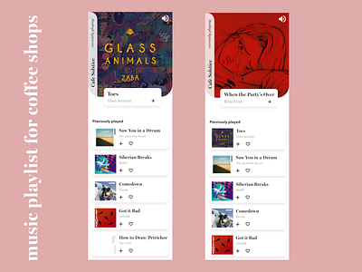 Music Playlist for Coffee Shops adobexd app coffee design iphonex music playlist shop songs ui ux