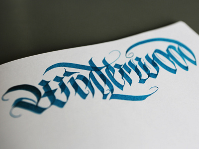 Winterwood calligraphy drawn english flatpen handwritten lettering olde pen type typography