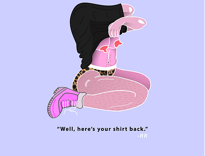 Well, here's your shirt back. art boobies boobs boots breakups breasts design illustration illustrator nude nudes vector