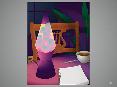 by the light of the lava lamp