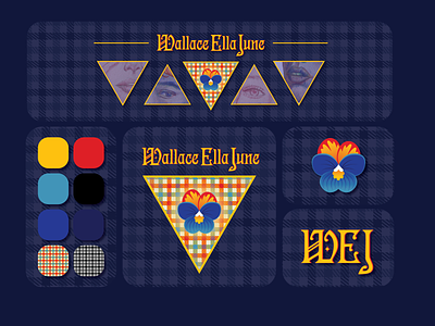 Wallace Ella June Logo branding design illustration illustrator logo primary colors primary colours red blue yellow vector