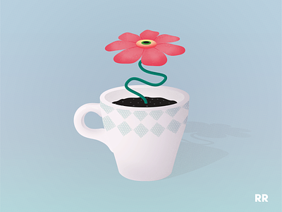 A Cup of Flower 3d art design graphic design illustration illustrator vector