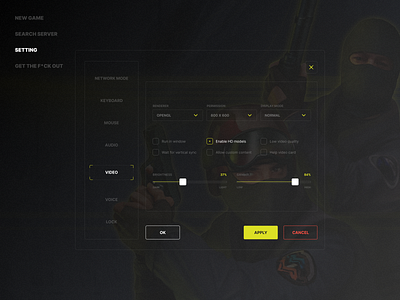 Game settings CS 1.6 001 cs cs1.6 dailyui design game noise setting ux