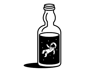 Drunk astronaut logo astronaut booze cartoon character design flat icon illustration logo logo design space vector vectorart whisky