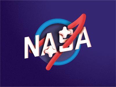 3D NASA Badge Illustration 3d badge graphic nasa space sticker stickers
