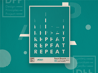 Design Principles Project: Repetition design principles exploration explore futura paper project series teal texture typography