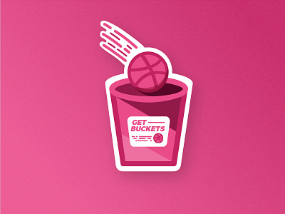 Get Buckets. basketball dribbble dribbble playoff sticker design sticker mule vector
