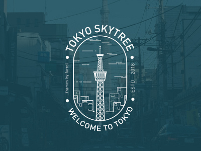Tokyo Skytree | Welcome to Tokyo badge branding exploration flat icon line art line illustration logo design