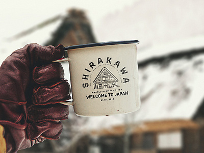 Hot drink on a Cold Day badge japan mockup photoshop snow winter