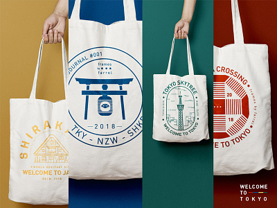 Full Collection badge design behance line art line illustration personal project simple tote bag