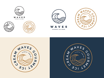 Waves Ice Cream Logo Concept